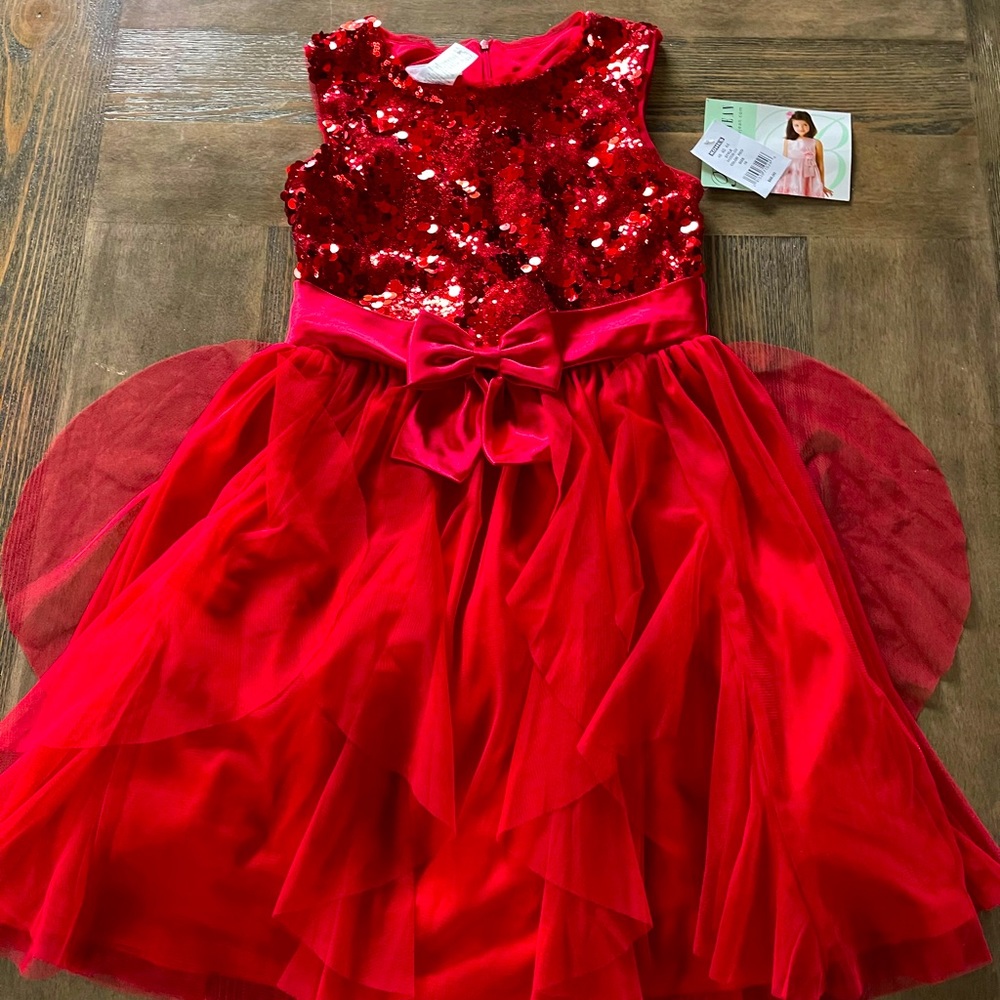 Valentine’s Day Red sparkle dress.